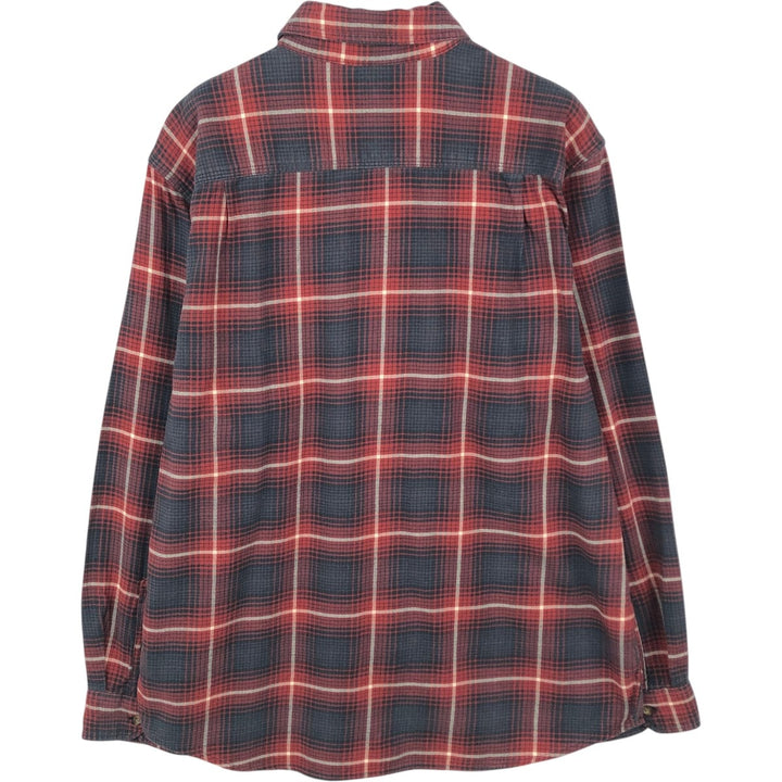 Carhartt Relaxed Fit Long Sleeve Button Down Light Flannel Check Shirt, Men's Size L cotton red type Vintage Second Hand