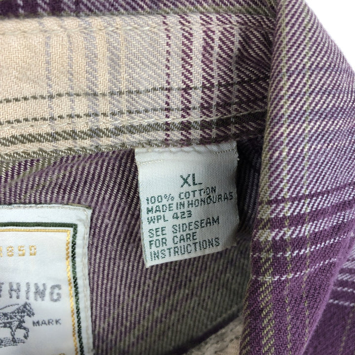90'S Levi's Ombre Check Long-Sleeve Flannel Check Shirt, Men's Size XL (Equivalent), Vintage cotton Purple type red-purple Vintage Second Hand