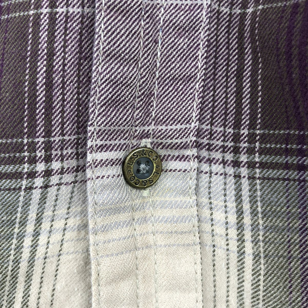 90'S Levi's Ombre Check Long-Sleeve Flannel Check Shirt, Men's Size XL (Equivalent), Vintage cotton Purple type red-purple Vintage Second Hand