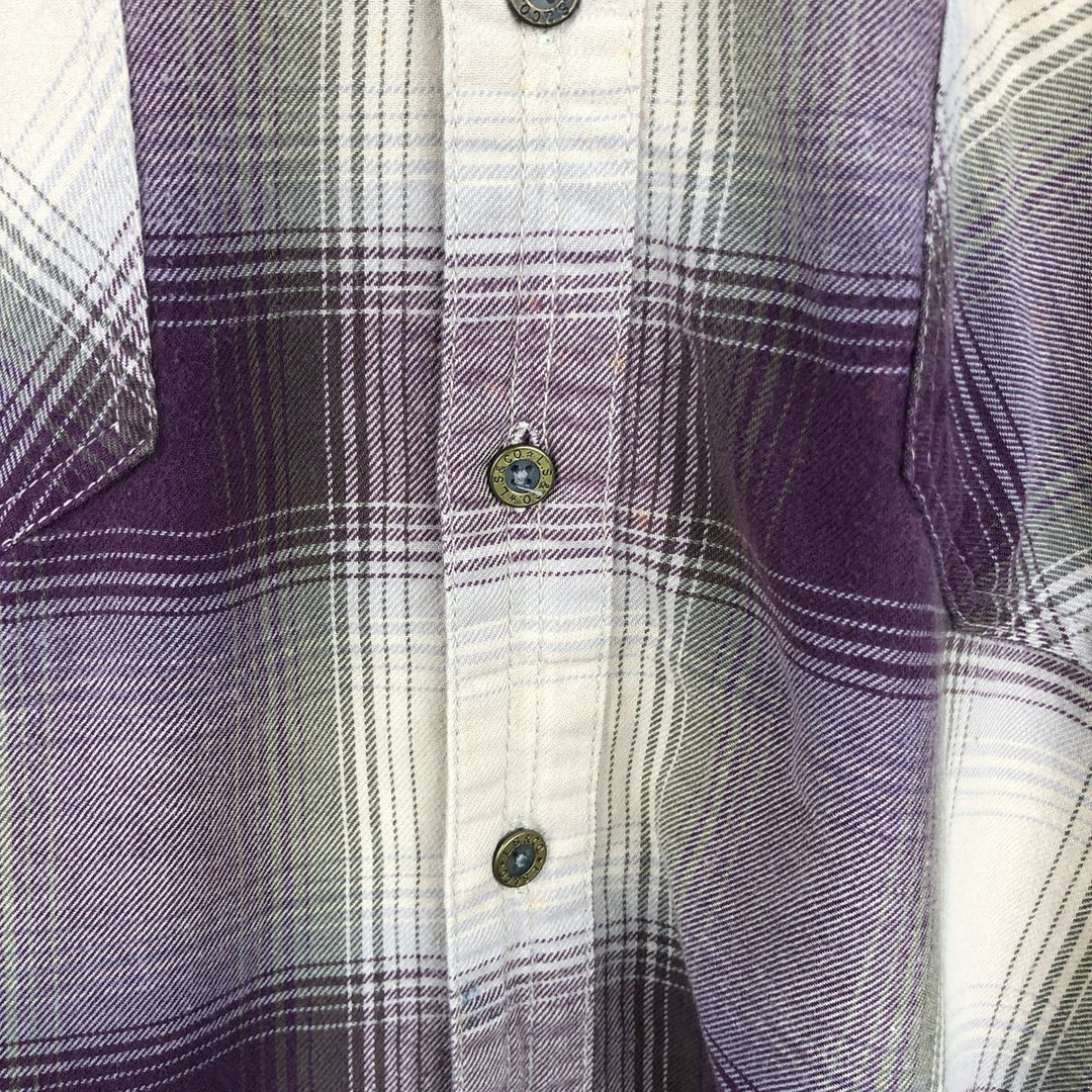 90'S Levi's Ombre Check Long-Sleeve Flannel Check Shirt, Men's Size XL (Equivalent), Vintage cotton Purple type red-purple Vintage Second Hand