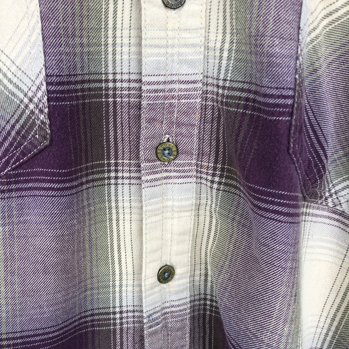 90'S Levi's Ombre Check Long-Sleeve Flannel Check Shirt, Men's Size XL (Equivalent), Vintage cotton Purple type red-purple Vintage Second Hand