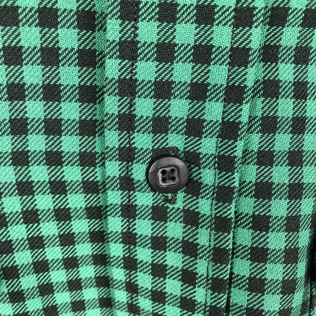 Vintage 80s-90'S LLBean long-sleeved flannel check shirt, men's size XL equivalent. unclear green type Vintage Second Hand