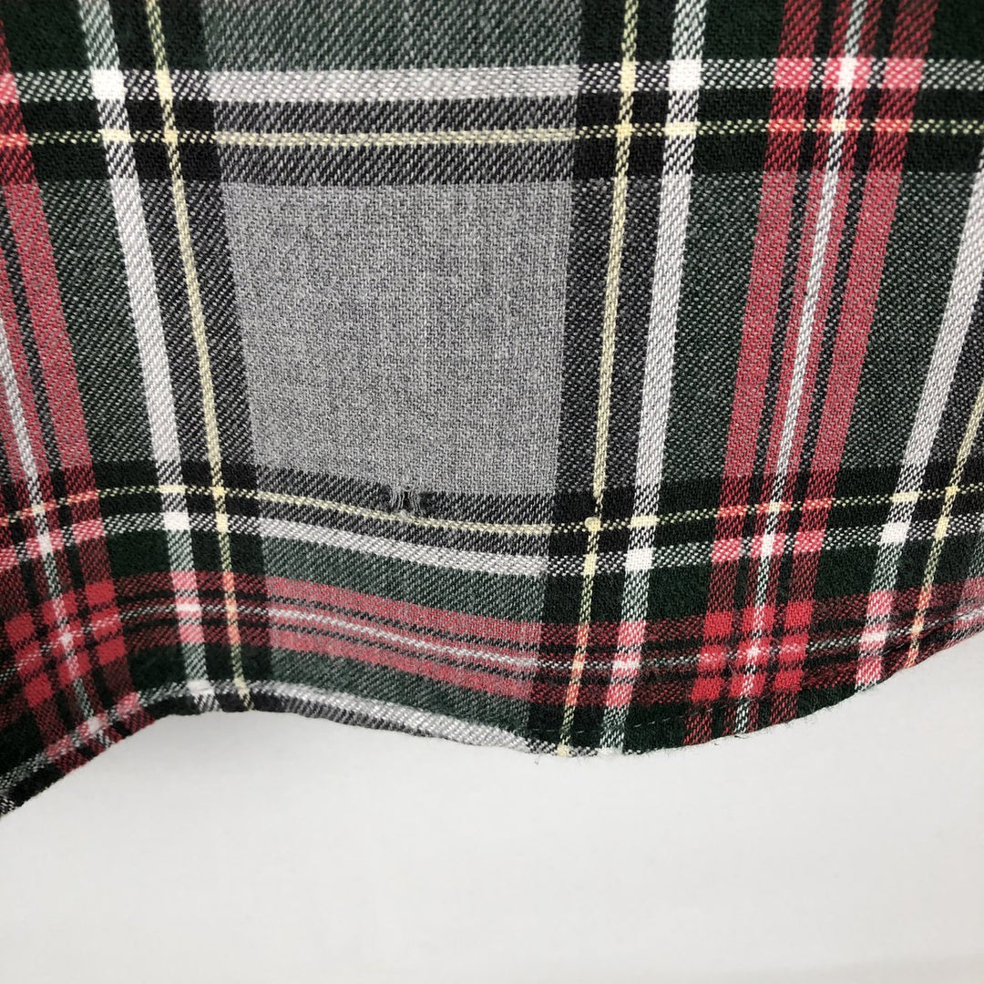 70s-80'S LL Bean Long-Sleeve Button-Down Light Flannel Check Shirt, Made in USA, Men's XL (approx.) Vintage cotton gray type Vintage Second Hand