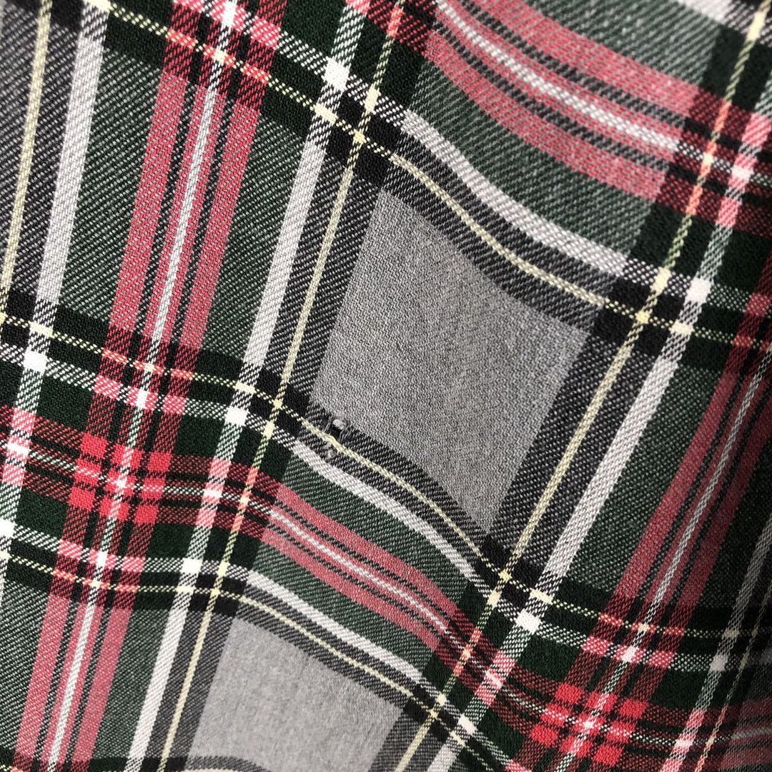 70s-80'S LL Bean Long-Sleeve Button-Down Light Flannel Check Shirt, Made in USA, Men's XL (approx.) Vintage cotton gray type Vintage Second Hand