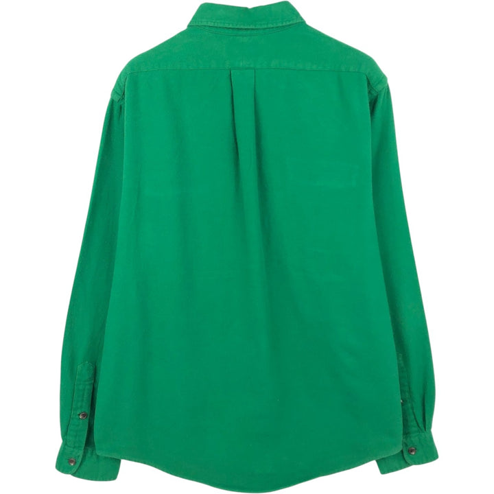 Ralph Lauren POLO by Ralph Lauren Long-Sleeve Chamois Cloth Shirt, Men's Size L (approx.) cotton green type Vintage Second Hand