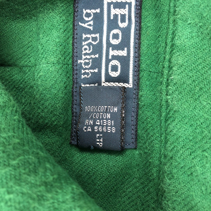 Ralph Lauren POLO by Ralph Lauren Long-Sleeve Chamois Cloth Shirt, Men's Size L (approx.) cotton green type Vintage Second Hand