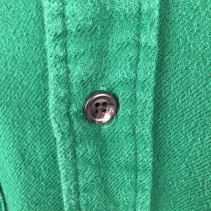 Ralph Lauren POLO by Ralph Lauren Long-Sleeve Chamois Cloth Shirt, Men's Size L (approx.) cotton green type Vintage Second Hand
