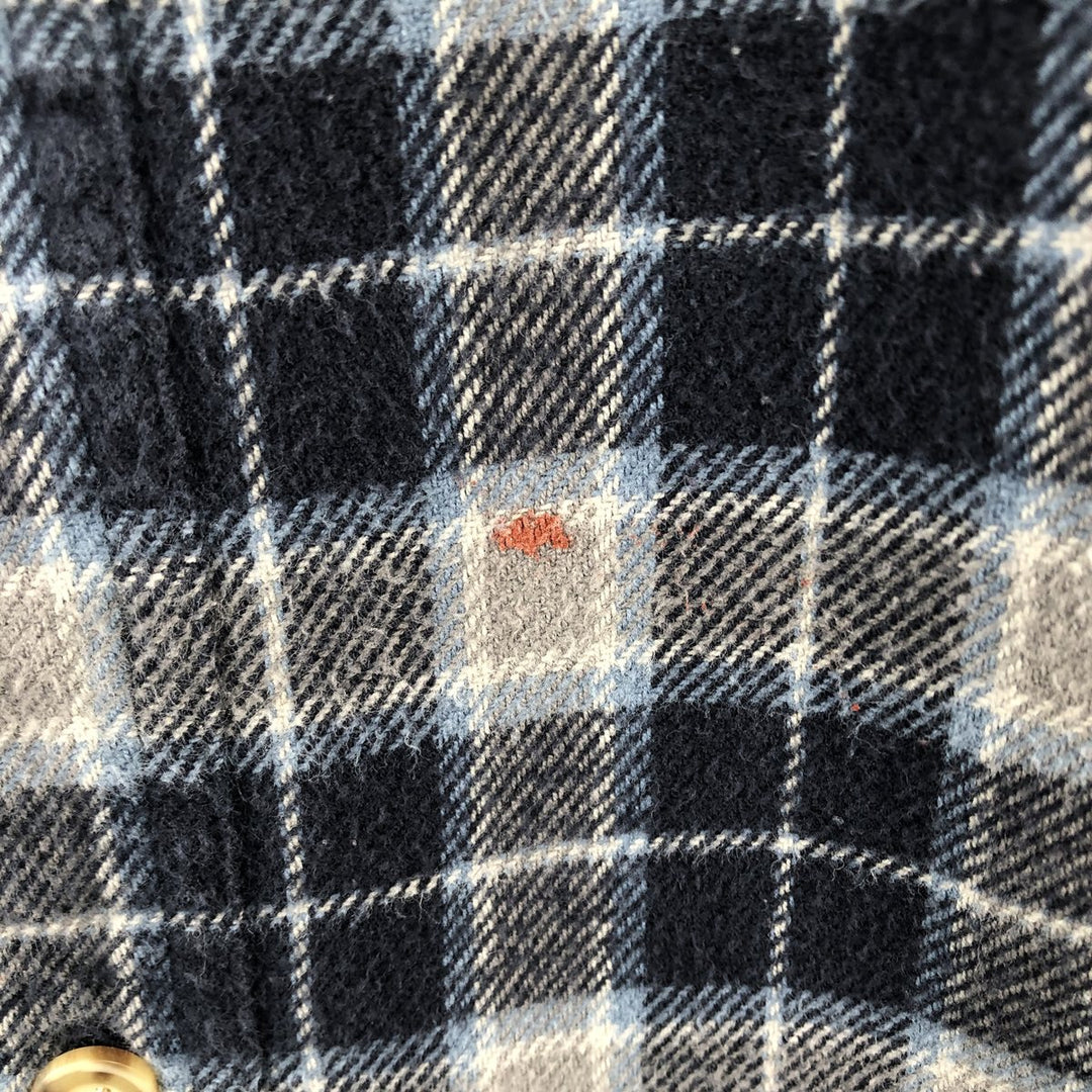 Carhartt long-sleeved button-down flannel check shirt, men's size M cotton Navy blue Vintage Second Hand