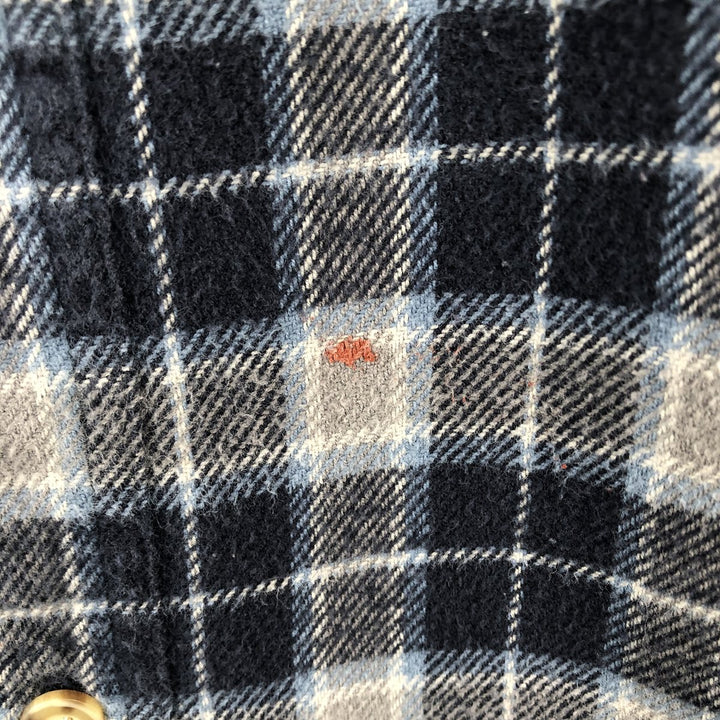 Carhartt long-sleeved button-down flannel check shirt, men's size M cotton Navy blue Vintage Second Hand