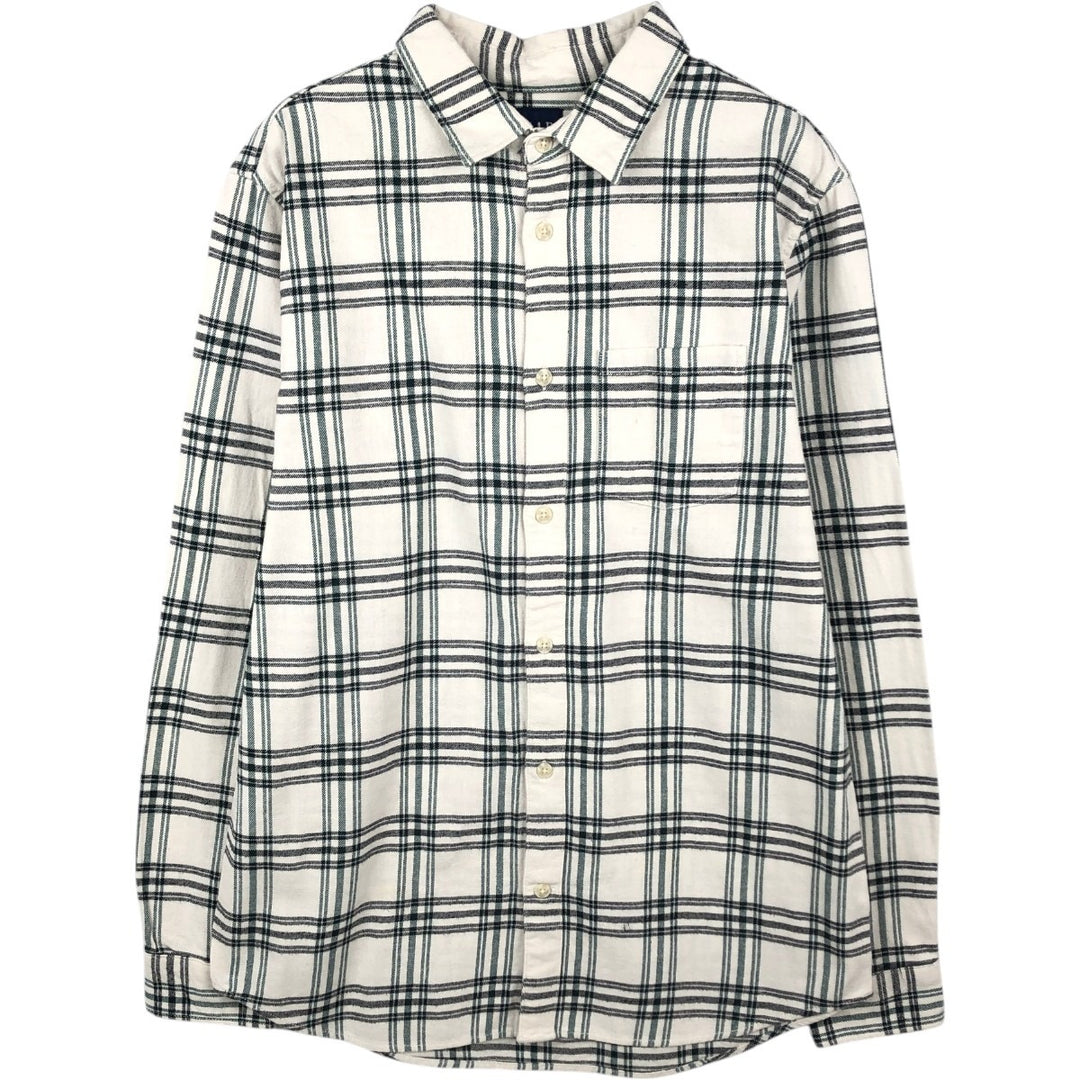 90'S GAP Vintage Long Sleeve Flannel Check Shirt, Men's Size Medium cotton white type Vintage Second Hand