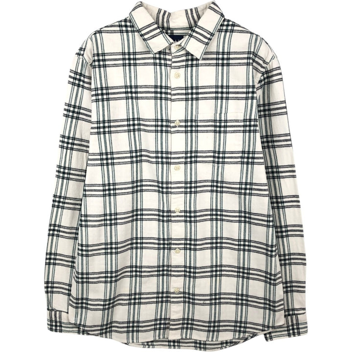 90'S GAP Vintage Long Sleeve Flannel Check Shirt, Men's Size Medium cotton white type Vintage Second Hand