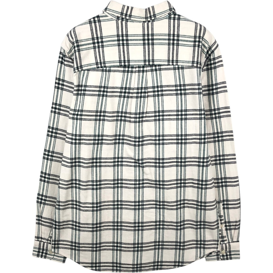 90'S GAP Vintage Long Sleeve Flannel Check Shirt, Men's Size Medium cotton white type Vintage Second Hand