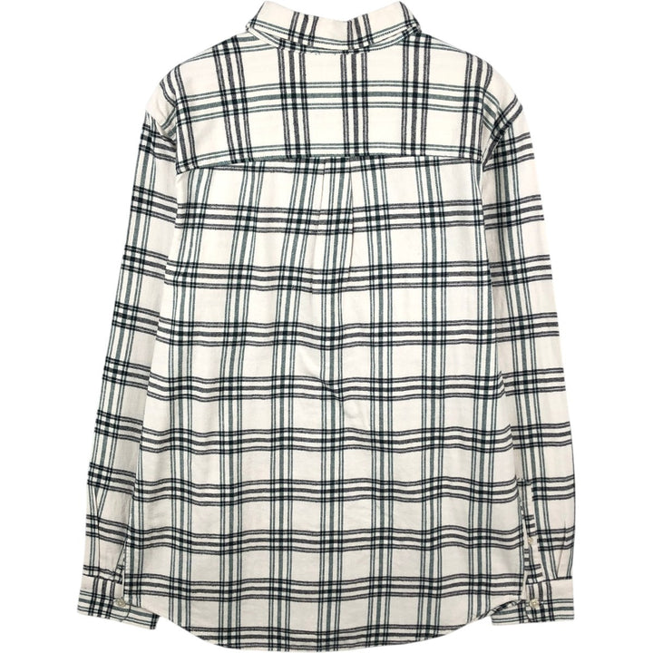 90'S GAP Vintage Long Sleeve Flannel Check Shirt, Men's Size Medium cotton white type Vintage Second Hand