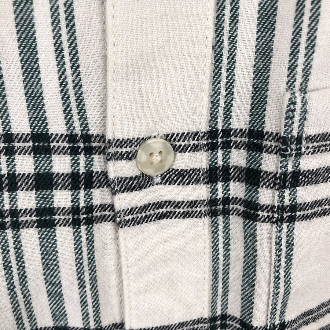 90'S GAP Vintage Long Sleeve Flannel Check Shirt, Men's Size Medium cotton white type Vintage Second Hand