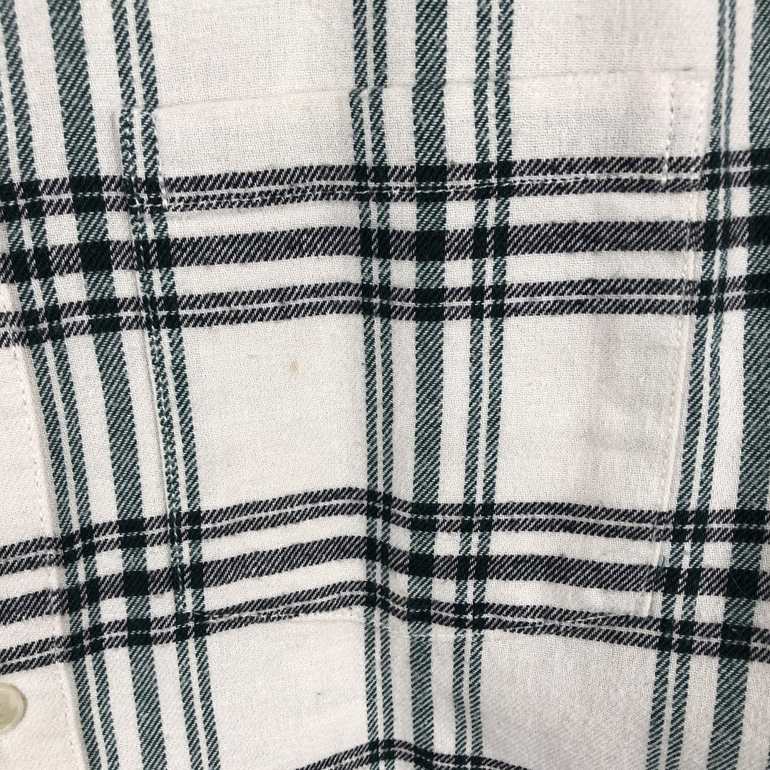 90'S GAP Vintage Long Sleeve Flannel Check Shirt, Men's Size Medium cotton white type Vintage Second Hand