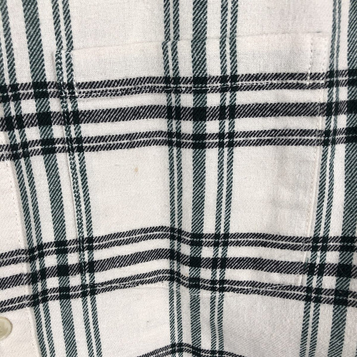 90'S GAP Vintage Long Sleeve Flannel Check Shirt, Men's Size Medium cotton white type Vintage Second Hand