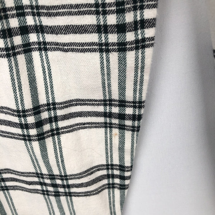 90'S GAP Vintage Long Sleeve Flannel Check Shirt, Men's Size Medium cotton white type Vintage Second Hand