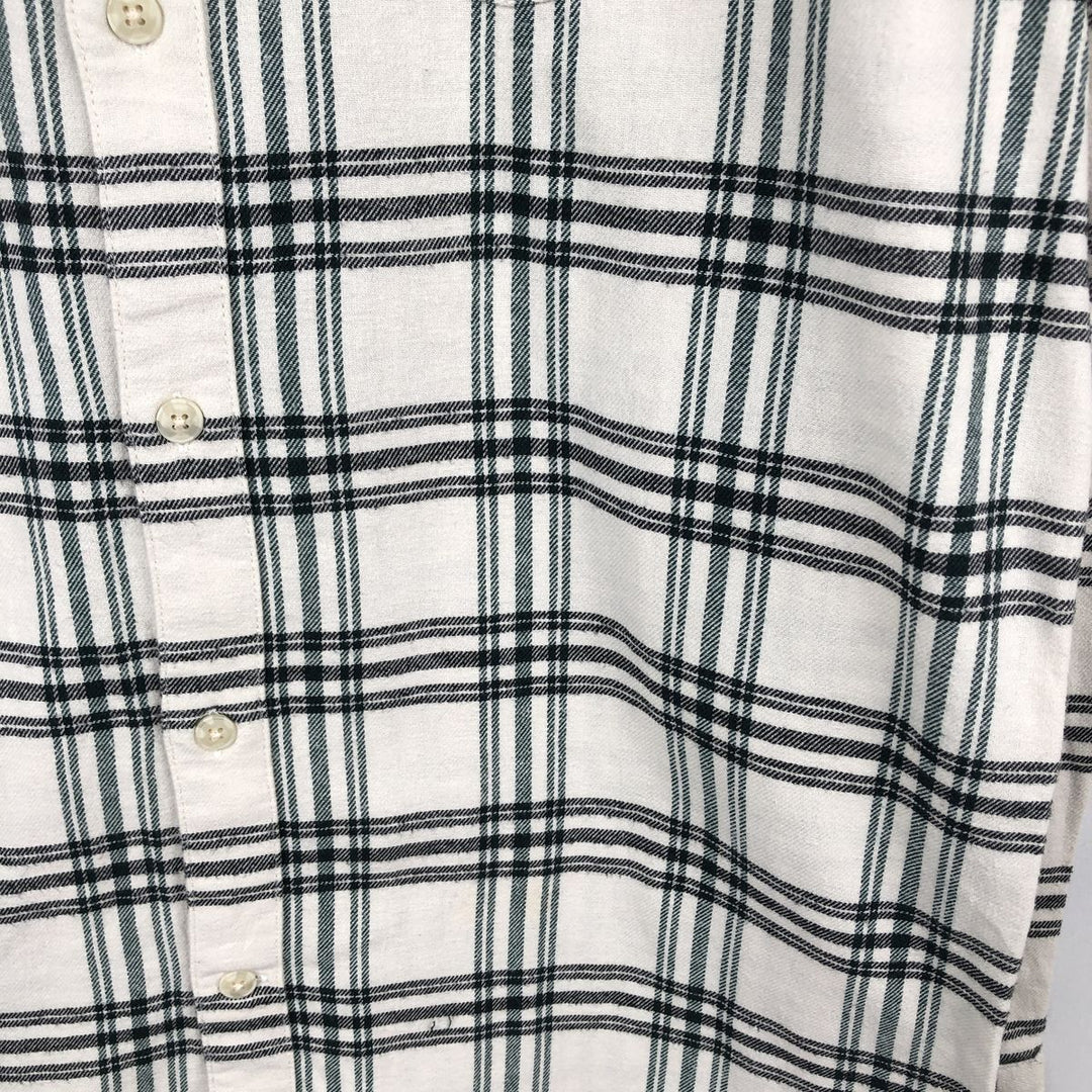 90'S GAP Vintage Long Sleeve Flannel Check Shirt, Men's Size Medium cotton white type Vintage Second Hand