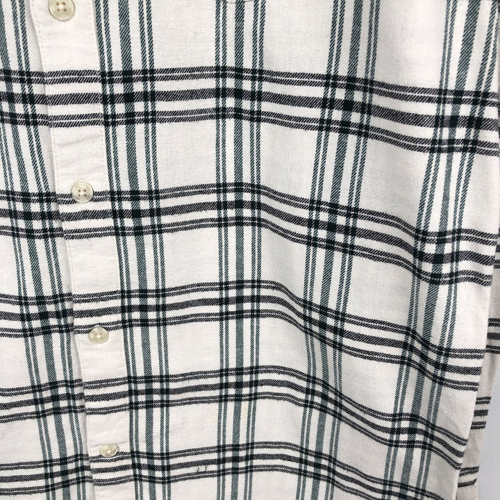 90'S GAP Vintage Long Sleeve Flannel Check Shirt, Men's Size Medium cotton white type Vintage Second Hand