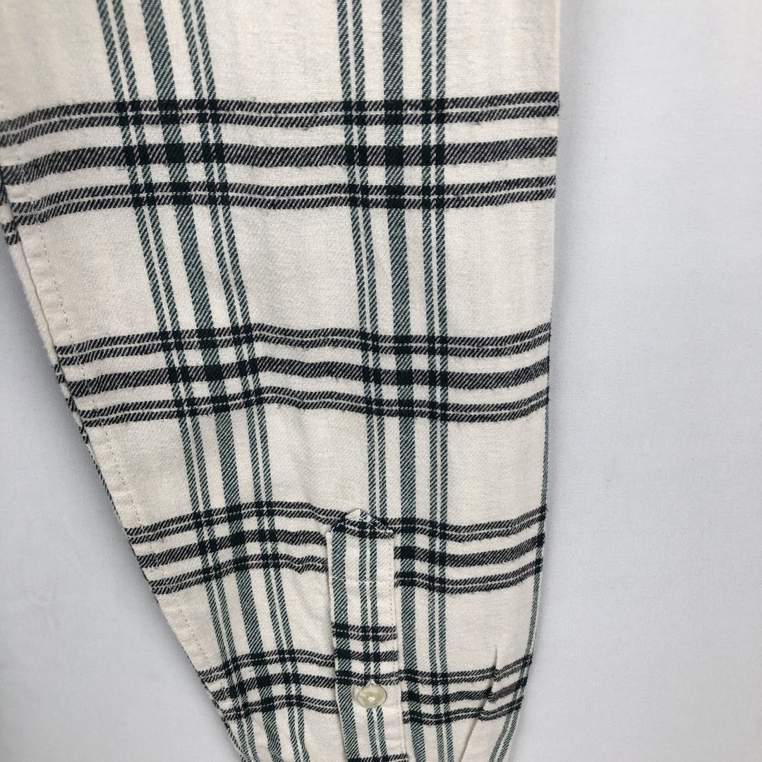 90'S GAP Vintage Long Sleeve Flannel Check Shirt, Men's Size Medium cotton white type Vintage Second Hand