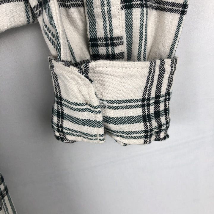 90'S GAP Vintage Long Sleeve Flannel Check Shirt, Men's Size Medium cotton white type Vintage Second Hand