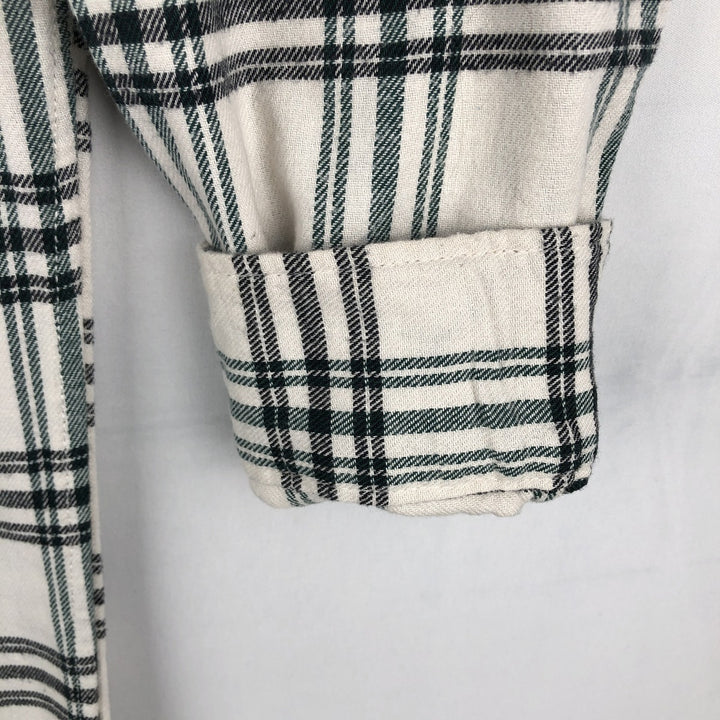 90'S GAP Vintage Long Sleeve Flannel Check Shirt, Men's Size Medium cotton white type Vintage Second Hand