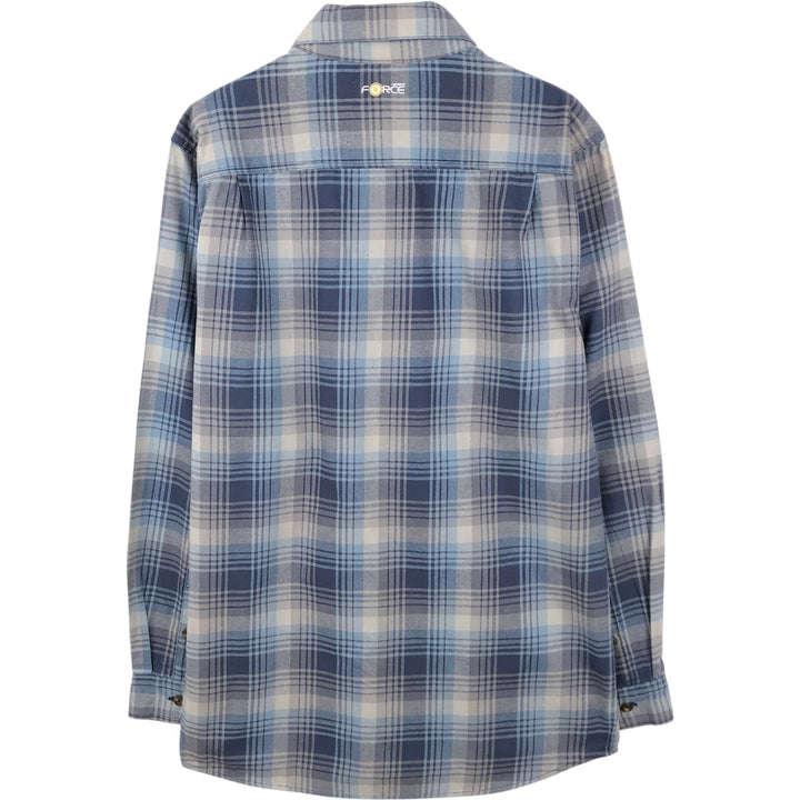 Carhartt Relaxed Fit Force Long-Sleeve Light Flannel Check Shirt, Men's Size M (approx.) cotton gray type Vintage Second Hand