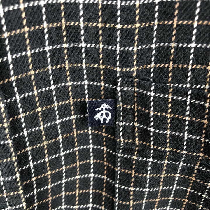 Brooks Brothers 346 Long Sleeve Button Down Light Flannel Check Shirt, Men's Size L cotton navy blue type Vintage Second Hand