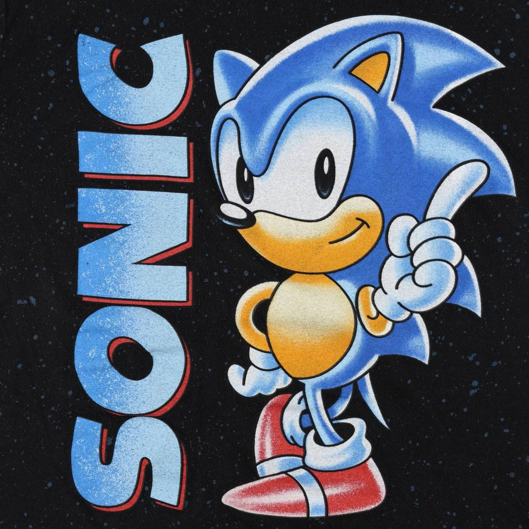 SONIC (Sonic the Hedgehog) Anime Character Print T-Shirt, Men's Size L (approx.) cotton black type Vintage Second Hand