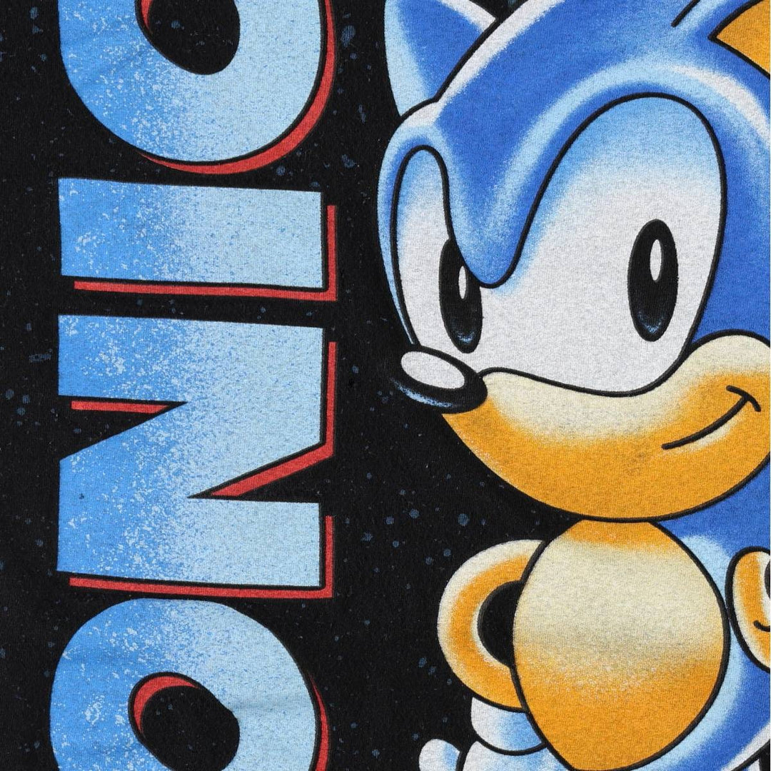 SONIC (Sonic the Hedgehog) Anime Character Print T-Shirt, Men's Size L (approx.) cotton black type Vintage Second Hand