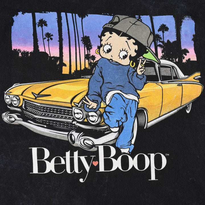 BETTY BOOP character print T-shirt, men's size S. cotton black type Vintage Second Hand