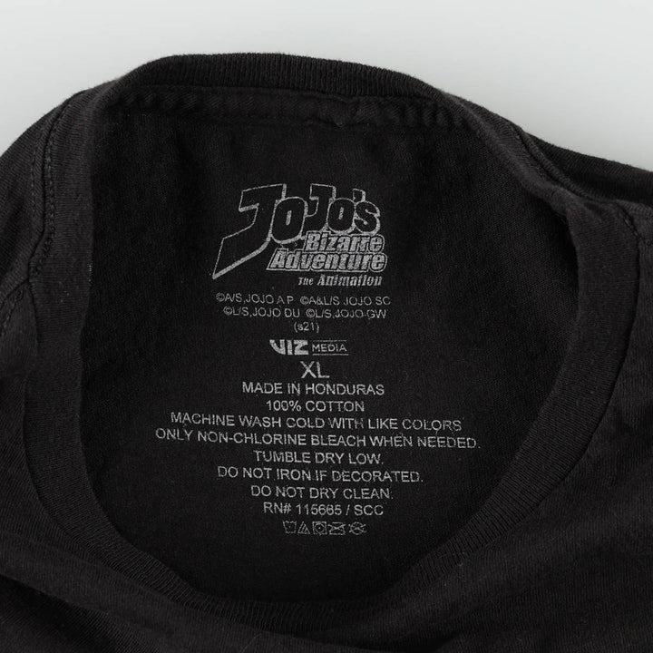 JoJo's Bizarre Adventure JoJo's Bizarre Adventure Anime Character Print T-Shirt Men's XL cotton black type Vintage Second Hand