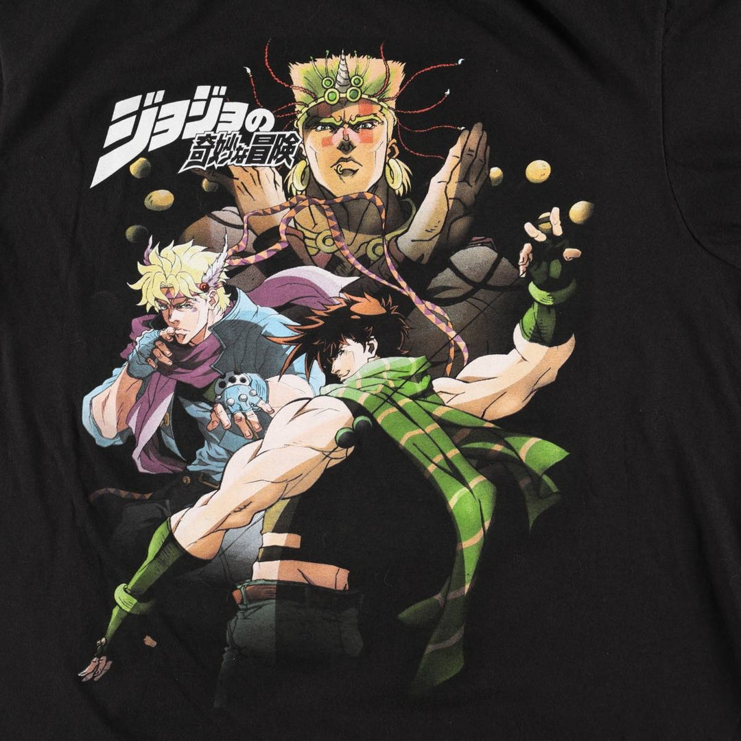 JoJo's Bizarre Adventure JoJo's Bizarre Adventure Anime Character Print T-Shirt Men's XL cotton black type Vintage Second Hand