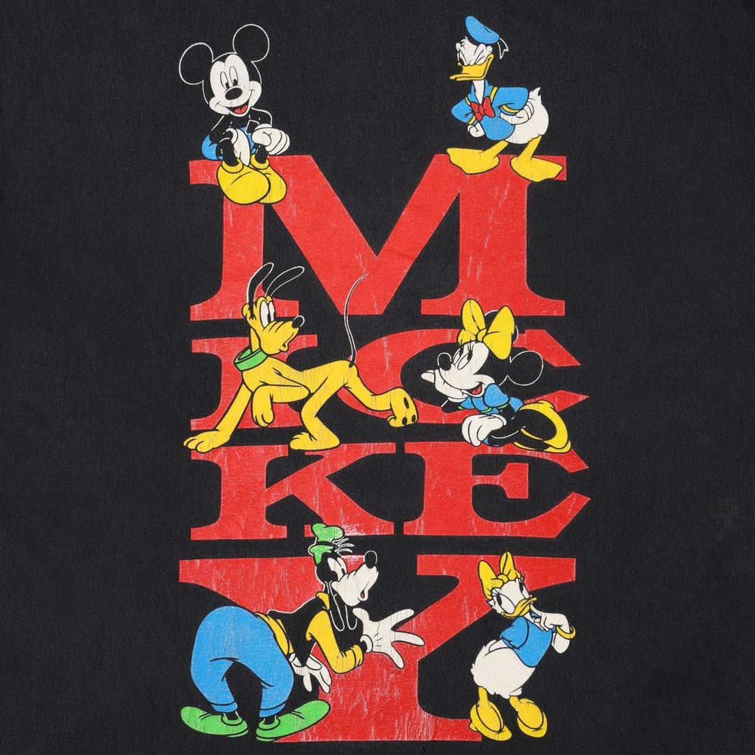 90'S Disney character print t-shirt, men's size XL equivalent, vintage. unclear black type Vintage Second Hand
