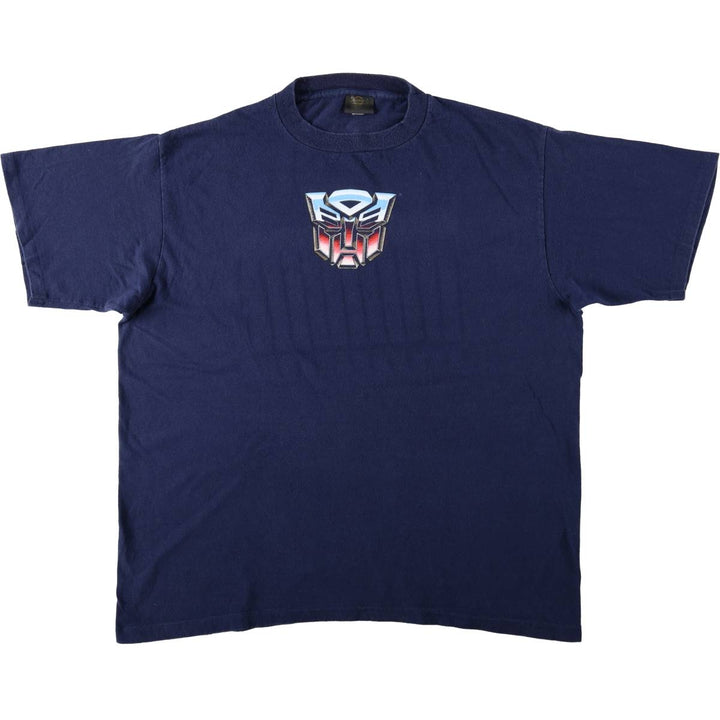 90'S Changes TRANSFORMERS Transformers Character Print T-Shirt, Made in USA, Men's XL equivalent, Vintage cotton navy blue type Vintage Second Hand