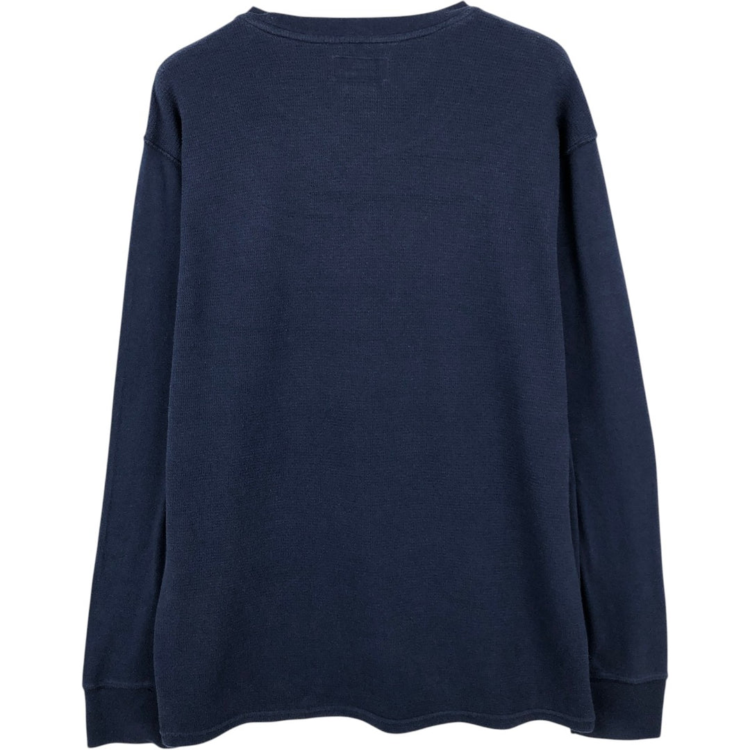Ralph Lauren POLO RALPH LAUREN Thermal Long T-shirt, Honeycomb, Men's XL cotton navy blue type Vintage Second Hand