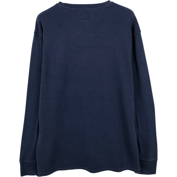 Ralph Lauren POLO RALPH LAUREN Thermal Long T-shirt, Honeycomb, Men's XL cotton navy blue type Vintage Second Hand