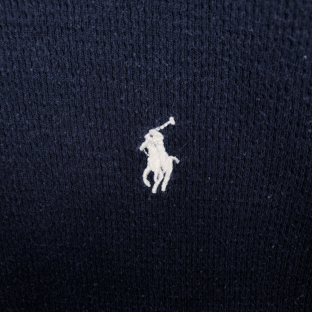 Ralph Lauren POLO RALPH LAUREN Thermal Long T-shirt, Honeycomb, Men's XL cotton navy blue type Vintage Second Hand