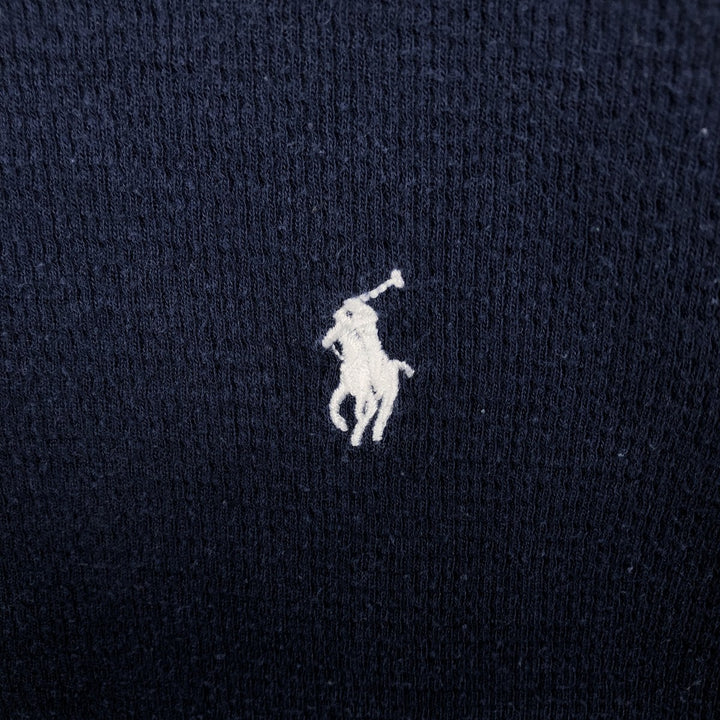 Ralph Lauren POLO RALPH LAUREN Thermal Long T-shirt, Honeycomb, Men's XL cotton navy blue type Vintage Second Hand
