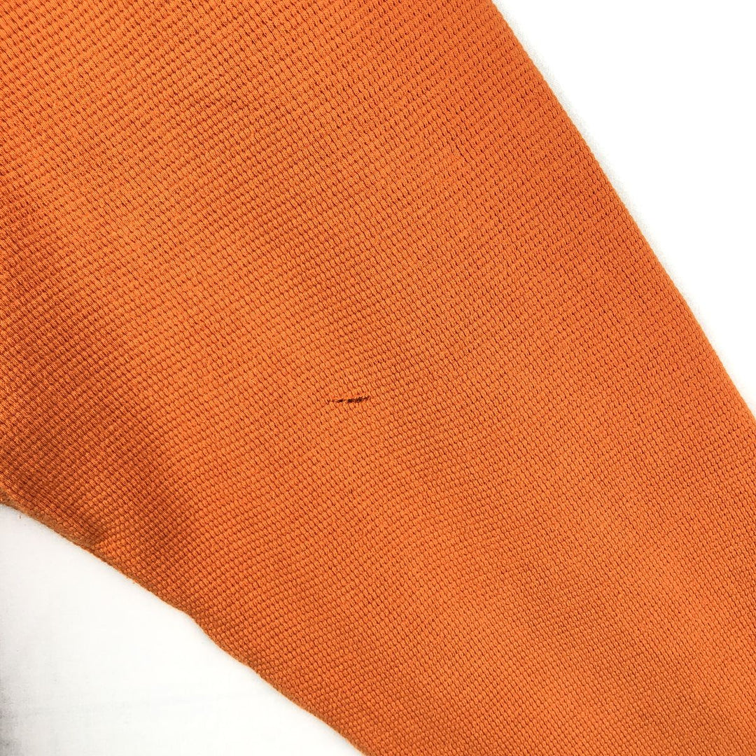 Ralph Lauren POLO RALPH LAUREN SLEEPWEAR V-neck Thermal Long-Sleeve T-shirt, Waffle Knit, Men's Size XL (approx.) cotton orange type Vintage Second Hand