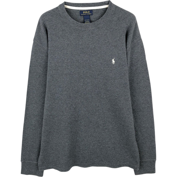 Ralph Lauren POLO RALPH LAUREN Thermal Long T-shirt Waffle Men's XXL cotton Charcoal Vintage Second Hand