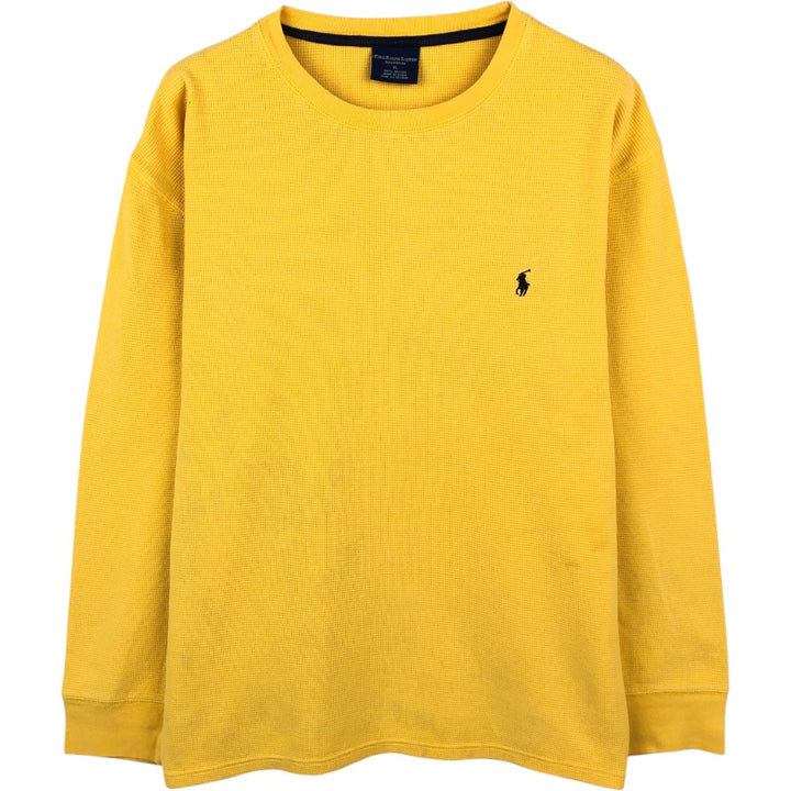 Ralph Lauren POLO RALPH LAUREN SLEEPWEAR Thermal Long T-shirt Waffle Men's XL cotton yellow type Vintage Second Hand