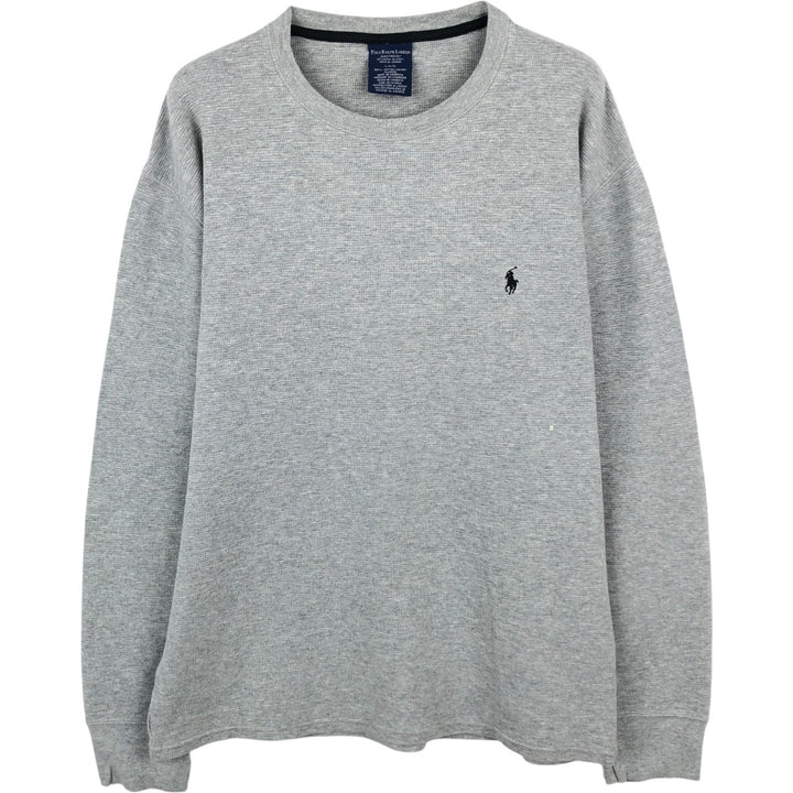 Ralph Lauren POLO RALPH LAUREN SLEEPWEAR Thermal Long T-shirt Waffle Men's L size cotton gray type Vintage Second Hand