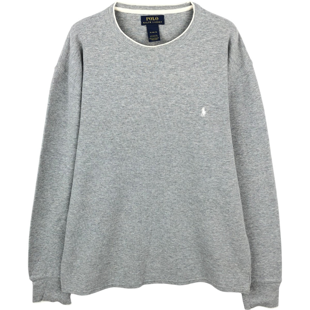 Ralph Lauren POLO RALPH LAUREN Thermal Long T-shirt Waffle Men's XL cotton gray type Vintage Second Hand