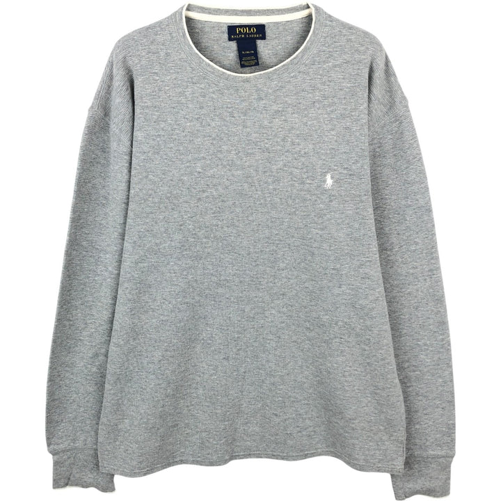 Ralph Lauren POLO RALPH LAUREN Thermal Long T-shirt Waffle Men's XL cotton gray type Vintage Second Hand
