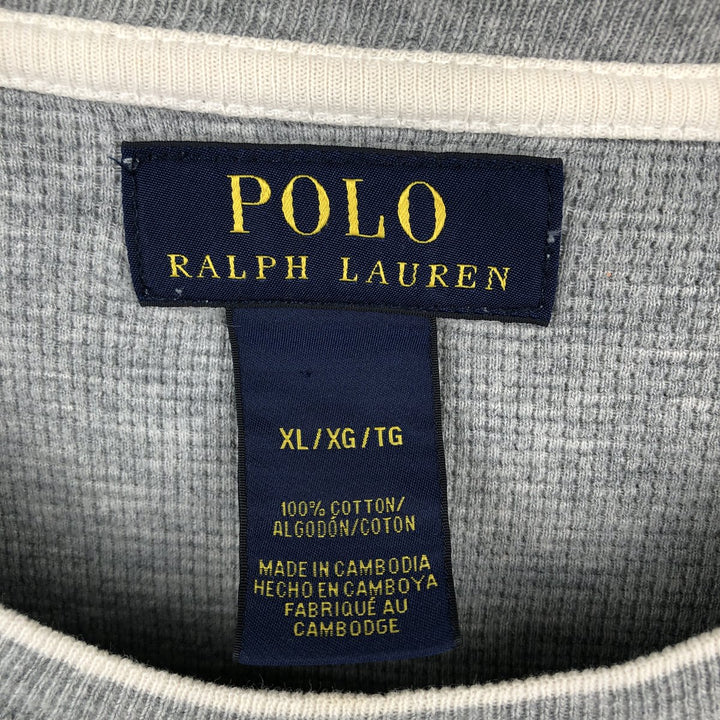 Ralph Lauren POLO RALPH LAUREN Thermal Long T-shirt Waffle Men's XL cotton gray type Vintage Second Hand