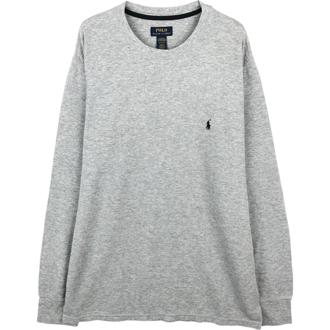 Ralph Lauren POLO RALPH LAUREN SLEEPWEAR Thermal Long T-shirt Honeycomb Men's XL cotton gray type Vintage Second Hand