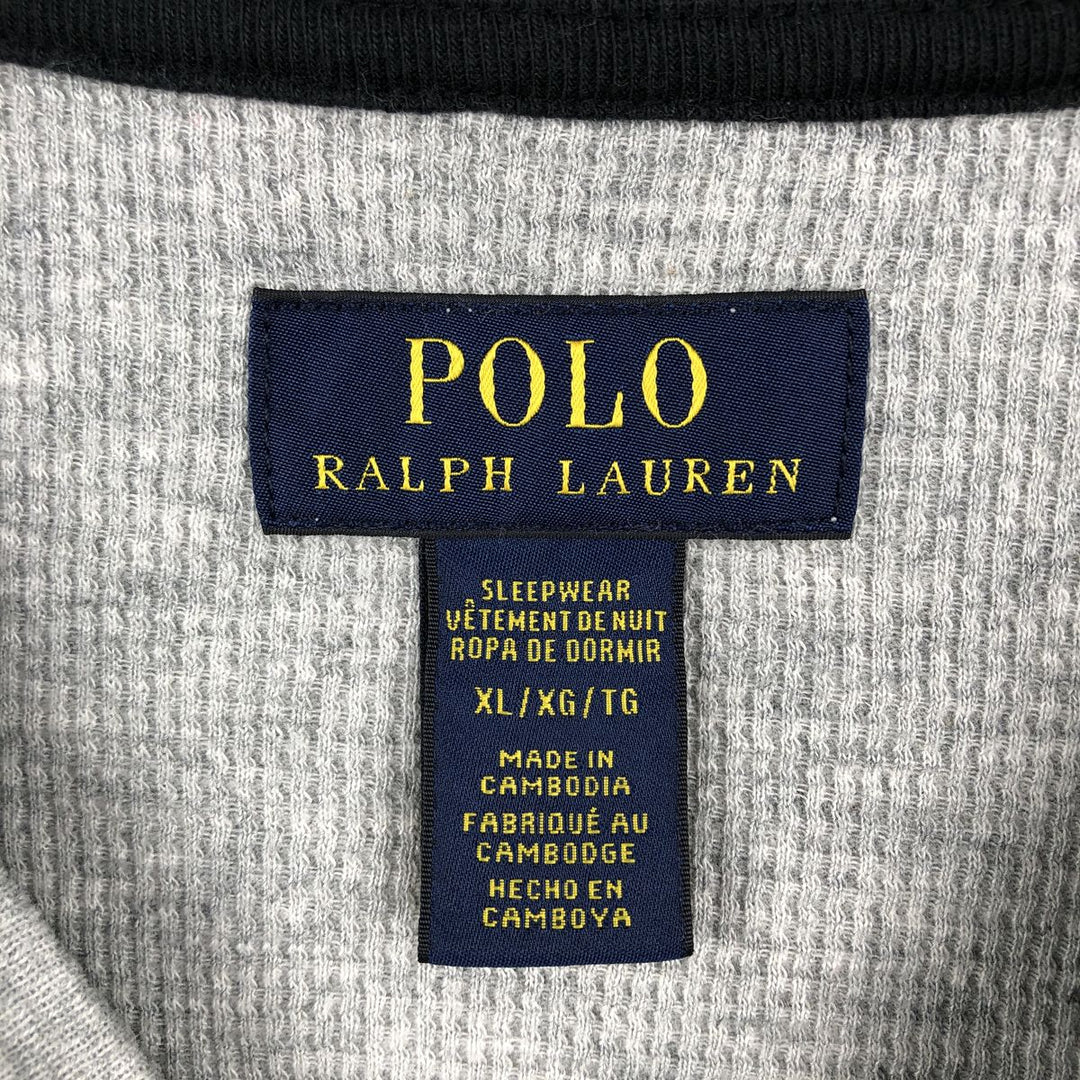Ralph Lauren POLO RALPH LAUREN SLEEPWEAR Thermal Long T-shirt Honeycomb Men's XL cotton gray type Vintage Second Hand
