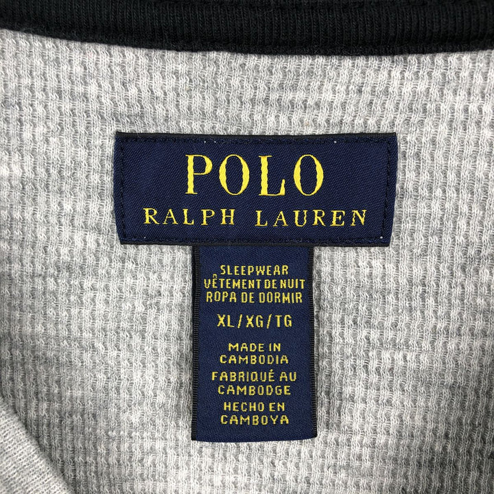 Ralph Lauren POLO RALPH LAUREN SLEEPWEAR Thermal Long T-shirt Honeycomb Men's XL cotton gray type Vintage Second Hand