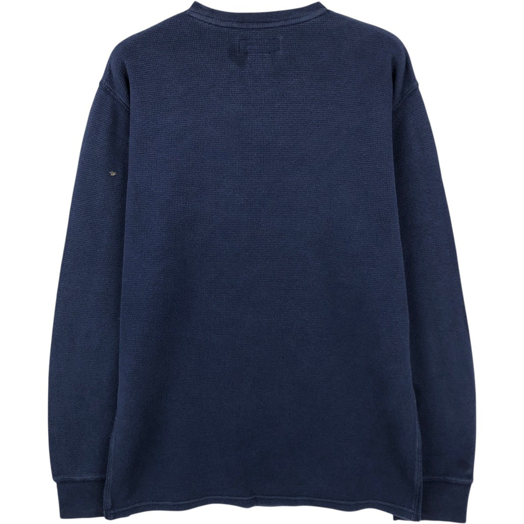 Ralph Lauren POLO RALPH LAUREN Thermal Long T-shirt Waffle Men's M size cotton navy blue type Vintage Second Hand